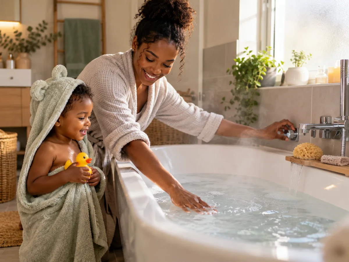 Family enjoying hot water at home in Gqeberha powered by a solar geyser